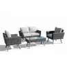 Alfresco Home Castlewood All Weather Wicker 4 Piece Seating Group with Cushions - White BG - Alfresco Home Castlewood All Weather Wicker 4 Piece Seating Group with Cushions - White BG
