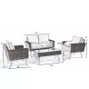 Alfresco Home Castlewood All Weather Wicker 4 Piece Seating Group with Cushions - Dimensions - Alfresco Home Castlewood All Weather Wicker 4 Piece Seating Group with Cushions - Dimensions
