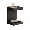 SUNPAN Bachelor End Table - Espresso, Frontview with Decor