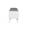 Alpine Furniture Flynn Bench, White - Side Angle