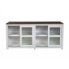Alpine Furniture Donham Large Display Cabinet - Front with Opened Drawer