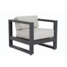 Redondo Club Chair in Cast Silver, No Welt - Front Side Angle