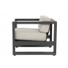 Redondo Club Chair in Cast Silver, No Welt - Side Angle