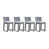 Redondo Barstool With Cushions In Cast Silver - Set of 4