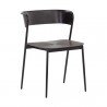 Sunpan Keanu Dining Chair - Gunmetal - Front Side Angle