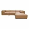 Moe's Home Collection Classic L Lounge Modular Sectional Sonoran Tan Leather - Front Angle - Moe's Home Collection Classic L Lounge Modular Sectional Sonoran Tan Leather - Front Angle