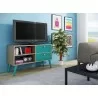 Dalarna TV Stand - Oak/ Aqua - Actual - Dalarna TV Stand - Oak/ Aqua - Actual