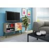 Dalarna TV Stand - Oak / Stamp / Grey - Actual - Dalarna TV Stand - Oak / Stamp / Grey - Actual