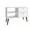 Dalarna TV Stand - White and Grey Feet - Dalarna TV Stand - White and Grey Feet