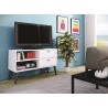 Dalarna TV Stand - White and Grey Feet - Actual