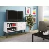 Dalarna TV Stand - White and Grey Feet - Actual - Dalarna TV Stand - White and Grey Feet - Actual