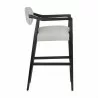 Sunpan Keagan Barstool in Saloon Light Grey Leather - Side Angle - Sunpan Keagan Barstool in Saloon Light Grey Leather - Side Angle