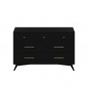 Alpine Furniture Flynn Mid Century Modern 7 Drawer Dresser, Black - Front Angle