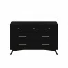 Alpine Furniture Flynn Mid Century Modern 7 Drawer Dresser, Black - Front Angle - Alpine Furniture Flynn Mid Century Modern 7 Drawer Dresser, Black - Front Angle