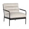 Sunpan Tristen Lounge Chair Nono Cream-Nono Dark Green - Front Side Angle