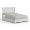 Alpine Furniture Stapleton Full Panel Bed, White - Front Side Angle - Alpine Furniture Stapleton Full Panel Bed, White - Front Side Angle