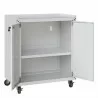 Manhattan Comfort Fortress Textured Metal 31.5" Garage Mobile Cabinet with 2 Adjustable Shelves in White Open - Manhattan Comfort Fortress Textured Metal 31.5" Garage Mobile Cabinet with 2 Adjustable Shelves in White Open