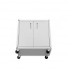 Manhattan Comfort Fortress Textured Metal 31.5" Garage Mobile Cabinet with 2 Adjustable Shelves in White Bottom