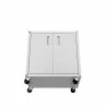 Manhattan Comfort Fortress Textured Metal 31.5" Garage Mobile Cabinet with 2 Adjustable Shelves in White Bottom - Manhattan Comfort Fortress Textured Metal 31.5" Garage Mobile Cabinet with 2 Adjustable Shelves in White Bottom