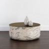 Sunpan Diaz Coffee Table in Marble-Look Antique Brass - Lifestyle