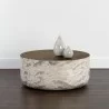 Sunpan Diaz Coffee Table in Marble-Look Antique Brass - Lifestyle - Sunpan Diaz Coffee Table in Marble-Look Antique Brass - Lifestyle