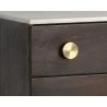 Sunpan Keely Dresser in White Marble-Dark Walnut - Closeup Top Angle - Sunpan Keely Dresser in White Marble-Dark Walnut - Closeup Top Angle