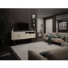 Manhattan Comfort Tribeca 53.94 Mid-Century Modern TV Stand with Solid Wood Legs in Off White