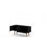 Manhattan Comfort Tribeca 53.94 Mid-Century Modern TV Stand with Solid Wood Legs in Black Open