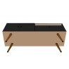 Manhattan Comfort Tribeca 53.94 Mid-Century Modern TV Stand with Solid Wood Legs in Black Bottom