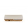 Manhattan Comfort Tribeca 53.94 Mid-Century Modern TV Stand with Solid Wood Legs in Off White and Nature TOp