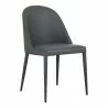 Moe's Home Collection Burton Dining Chair Black Fade Vegan Leather - Set of Two - Front Side Angle - Moe's Home Collection Burton Dining Chair Black Fade Vegan Leather - Set of Two - Front Side Angle