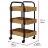 Oceanstar Portable Storage Cart - Dimensions