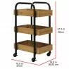 Oceanstar Portable Storage Cart - Dimensions - Oceanstar Portable Storage Cart - Dimensions