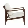 Sunpan Gilmore Lounge Chair Walnut - Vienna Cream - Side Angle - Sunpan Gilmore Lounge Chair Walnut - Vienna Cream - Side Angle