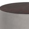 Sunpan Diaz End Table in Grey-Wood Grain Brown - Closeup Top Angle
