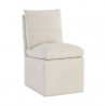 Sunpan Glenrose Wheeled Dining Chair in Effie Linen - Front Side Angle