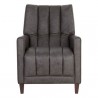 Sunpan Romalda Lounge Chair - Vintage Charcoal Leather - Front Angle
