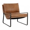 Sunpan Zancor Lounge Chair - Tan Leather - Front Side Angle