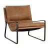 Sunpan Zancor Lounge Chair - Tan Leather - Front Side Angle - Sunpan Zancor Lounge Chair - Tan Leather - Front Side Angle