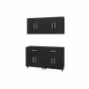 Manhattan Comfort Eiffel 4-Piece Garage Storage Set in Matte Black - Manhattan Comfort Eiffel 4-Piece Garage Storage Set in Matte Black
