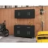 Manhattan Comfort Eiffel 4-Piece Garage Storage Set in Matte Black - Manhattan Comfort Eiffel 4-Piece Garage Storage Set in Matte Black