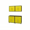 Manhattan Comfort Eiffel 4-Piece Garage Storage Set in Matte Black and Yellow - Manhattan Comfort Eiffel 4-Piece Garage Storage Set in Matte Black and Yellow
