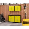 Manhattan Comfort Eiffel 4-Piece Garage Storage Set in Matte Black and Yellow