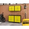 Manhattan Comfort Eiffel 4-Piece Garage Storage Set in Matte Black and Yellow - Manhattan Comfort Eiffel 4-Piece Garage Storage Set in Matte Black and Yellow