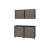 Manhattan Comfort Eiffel 4-Piece Garage Storage Set in Matte Black and Grey