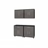 Manhattan Comfort Eiffel 4-Piece Garage Storage Set in Matte Black and Grey - Manhattan Comfort Eiffel 4-Piece Garage Storage Set in Matte Black and Grey