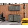 Manhattan Comfort Eiffel 4-Piece Garage Storage Set in Matte Black and Grey - Manhattan Comfort Eiffel 4-Piece Garage Storage Set in Matte Black and Grey