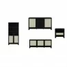 Manhattan Comfort Sheridan Modern Cane 4-Piece Set: Bookcase, TV Stand, Sideboard, End Table Black - Manhattan Comfort Sheridan Modern Cane 4-Piece Set: Bookcase, TV Stand, Sideboard, End Table Black