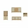 Manhattan Comfort Sheridan Modern Cane 4-Piece Set: Bookcase, TV Stand, Sideboard, End Table Nature - Manhattan Comfort Sheridan Modern Cane 4-Piece Set: Bookcase, TV Stand, Sideboard, End Table Nature