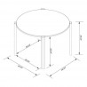 Manhattan Comfort Mid-Century Modern Gales Round 46.54 Dining Table Size